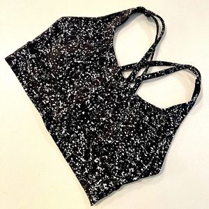 Lululemon Energy Longline Bra, B-D Cups, Reflective Alpine White Multi, Size 8